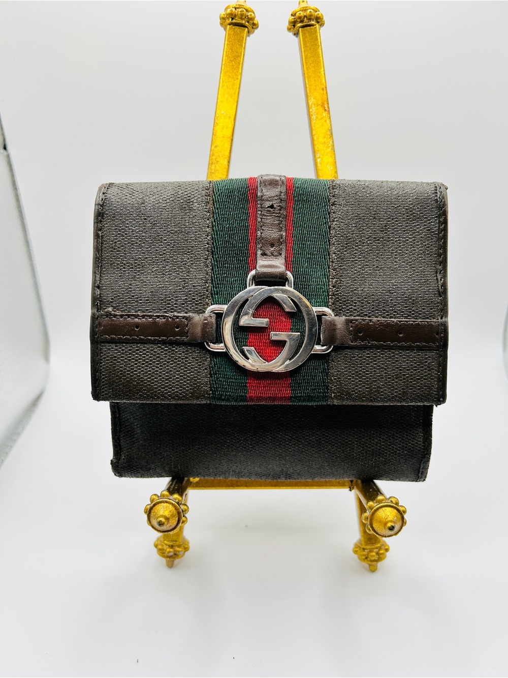 Vintage Gucci Reins Compact Bifold Wallet - W/ Original 2004 Shop Card!